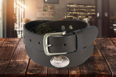 Marlin Men's Brown Leather Concho Belt