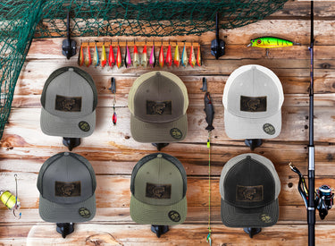 Bass Hand Burnished Full Grain Leather Patch Richardson 112 Snapback Trucker Hat