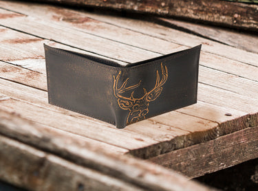Buck Burnished Leather Bifold Wallet
