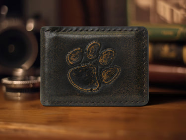 Clemson Tigers Burnished Leather Money Clip