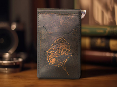 Dolphin Mahi-Mahi Burnished Leather Front Pocket Clip Wallet