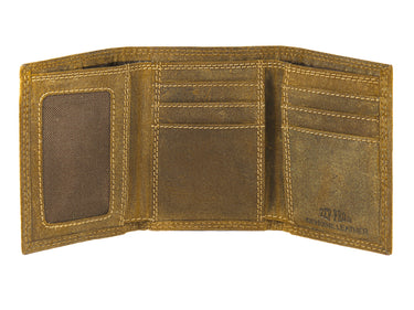 Georgia Bulldogs Vintage Tan Leather Trifold Wallet