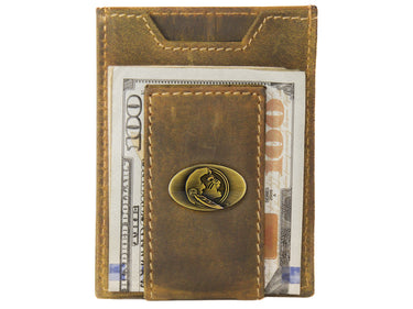 Florida State Seminoles Vintage Tan Leather Magnetic Front Pocket Wallet