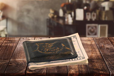 Marlin Burnished Leather Money Clip