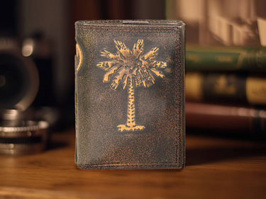 SC Palmetto Burnished Leather Trifold Wallet