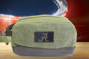 Alabama Crimson Tide Waxed Canvas Toiletry Dopp Bag