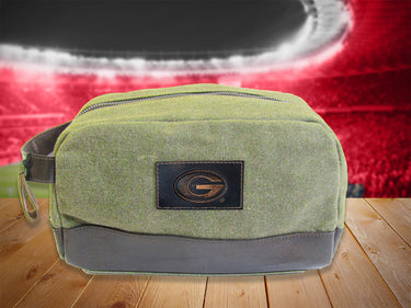 Georgia Bulldogs Waxed Canvas Toiletry Dopp Bag