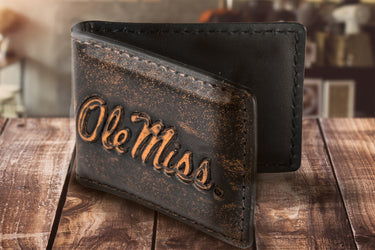 Ole Miss Rebels Burnished Leather Money Clip