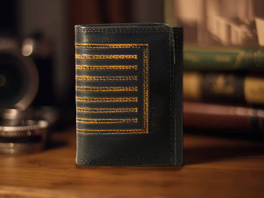 American Flag Burnished Leather Trifold Wallet