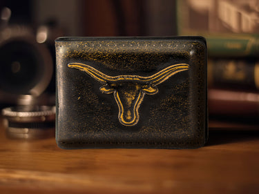 Texas Longhorns Burnished Leather Money Clip