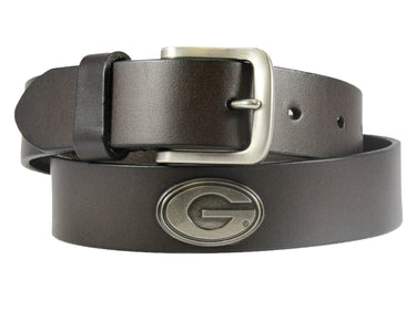 Georgia Bulldogs Brown Leather Metal Concho Belt