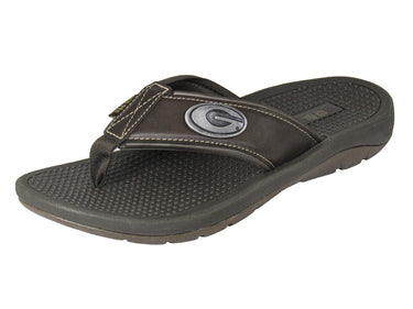 Georgia Bulldogs Brown Flip Flop with Metal Concho Logo