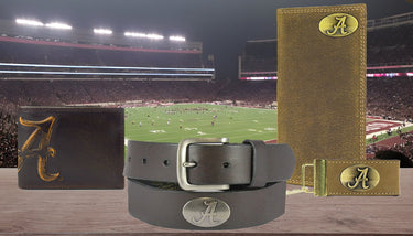 Alabama Crimson Tide Brown Leather Belt Stadium Group