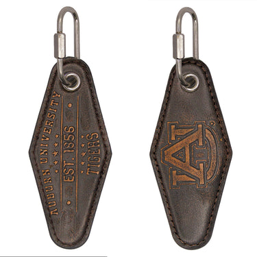 Auburn Tigers Vintage Burnished Leather Key Fob