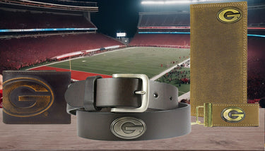Georgia Bulldogs Brown Leather Belt Stadium Group