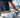 Embroidered Dolphin Leather Belt Navy Boat