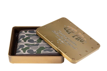 Old School Camo green gray bifold wallet gift box