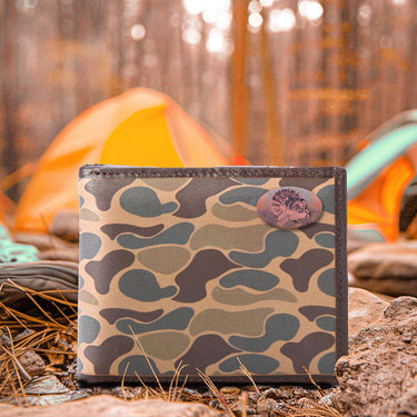 Turkey Old School Camo bifold wallet brown tan camp