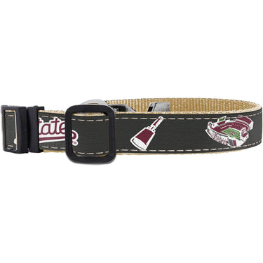Mississippi State Stadium Collection Woven Ribbon Dog Collar Gray
