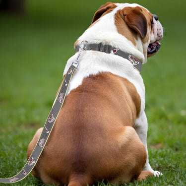 Mississippi State Bulldogs Stadium Collection Woven Ribbon Dog Lead Gray Back
