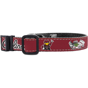 USC Gamecocks Stadium Collection Woven Ribbon Dog Collar Garnet