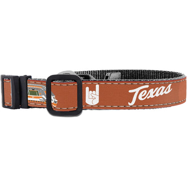 Texas Longhorns Stadium Collection Woven Ribbon Dog Collar Orange