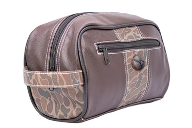 Mallard old school camo toiletry dopp bag brown tan side