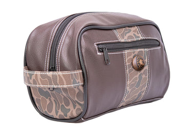 Turkey old school camo toiletry dopp bag brown tan side