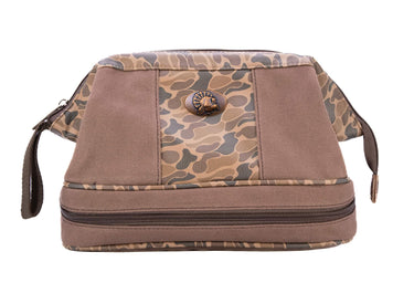 Turkey old school camo canvas toiletry dopp bag brown tan