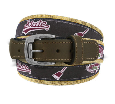 Mississippi State Bulldogs Stadium Collection Woven Ribbon Belt
