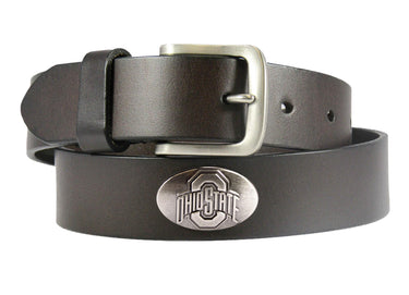 Ohio State Buckeyes Brown Leather Metal Concho Belt
