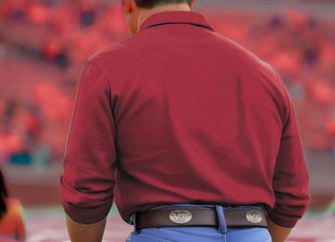 Virginia Tech Hokies Brown Leather Metal Concho Belt fan
