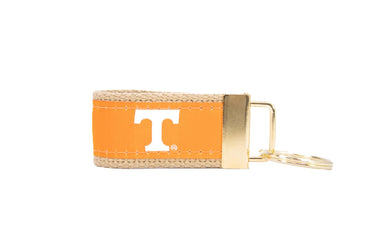 Tennessee Vols Collegiate Woven Ribbon Key Chain. University of Tennessee Key Fob. UT Vols Gift. Brass Clasp and O-Ring.