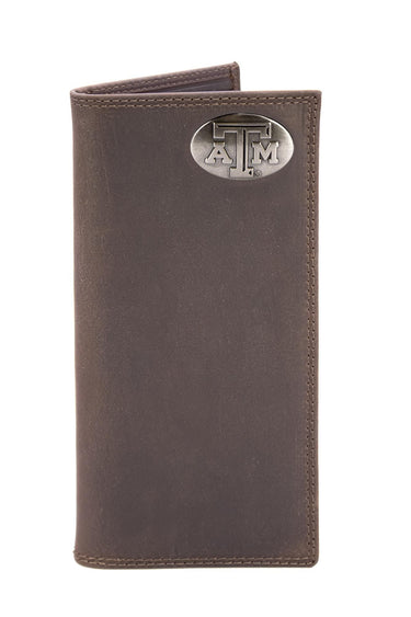 Texas A&M Aggies Men's Collegiate Secretary Leather Wallet. Texas AM Long Wallet. Aggies Roper Wallet. Texas AM Gift. Silver Concho Emblem