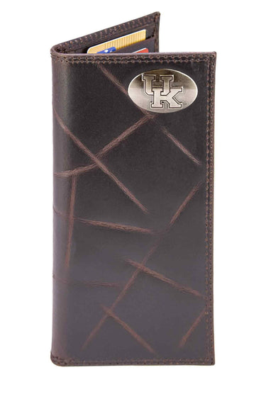 Kentucky Wildcats Men's Collegiate Secretary Leather Wallet. UK Long Wallet. Wildcats Roper Wallet. UK Gift. Silver Concho Emblem