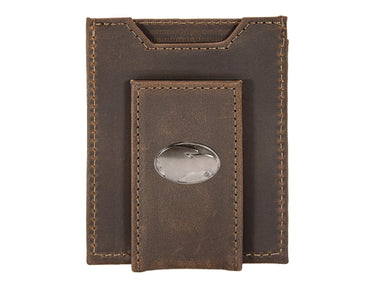 Georgia Southern Eagles Men's Collegiate Magnetic Front Pocket Leather Wallet. Eagles Wallet. GA Southern Slim Wallet. Silver Concho Emblem