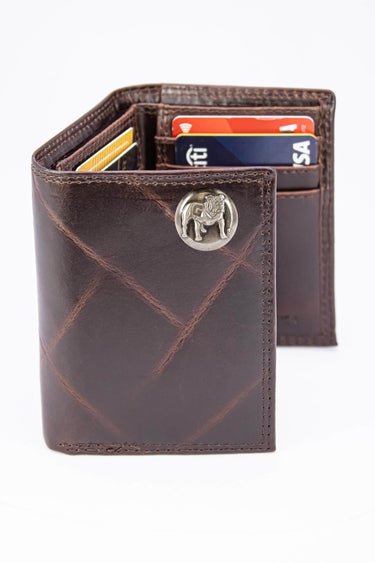Georgia Bulldogs Men's Collegiate Trifold Leather Wallet. UGA Dawgs Wallet. UGA Merch. Georgia Gift. Silver Concho Emblem
