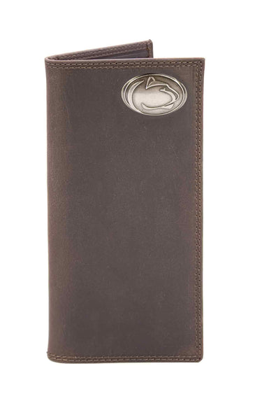 Penn State Nittany Lions Men's Collegiate Secretary Leather Wallet. PSU Long Wallet. Lions Roper Wallet. PSU Gift. Silver Concho Emblem