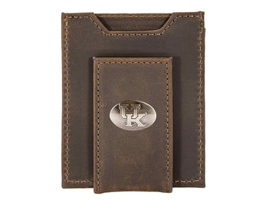 Kentucky Wildcats Men's Collegiate Magnetic Front Pocket Leather Wallet. Wildcats Wallet. Kentucky Slim Wallet. Silver Concho Emblem