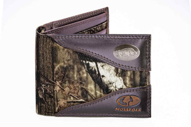 Arkansas Razorbacks Mossy Oak Wallets. Bifold Pass-case. Classic Trifold. Tall Secretary. Mossy Oak Break-up Pattern. Leather Nylon Combo.