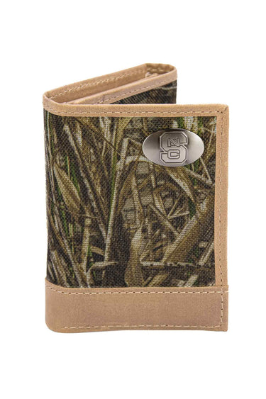 NC State Wolfpack Realtree Wallets. Bifold Pass-case. Classic Trifold. Tall Secretary. Realtree Max-5 Pattern. Leather Nylon Combo.