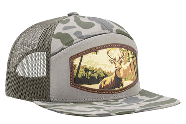 Buck Woven Patch Old School Camo Hat. 7-Panel Modern Flat Bill Cap. Richardson 168 Trucker Snapback Hat. Zep-Pro Trucker Hat. Whitetail Deer