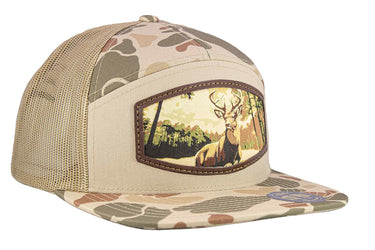 Buck Woven Patch Old School Camo Hat. 7-Panel Modern Flat Bill Cap. Richardson 168 Trucker Snapback Hat. Zep-Pro Trucker Hat. Whitetail Deer