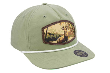 Buck Woven Patch Rope Hat. 5-Panel Modern Flat Bill Cap. Richardson Golf Snapback Cap. Zep-Pro Trucker Hat. Whitetail Deer. Hunting Merch