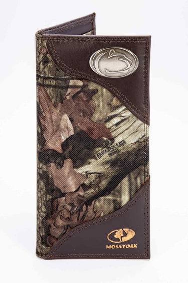 Penn State Nittany Lions Mossy Oak Wallets. Bifold Pass-case Classic Trifold. Tall Secretary. Mossy Oak Break-up Pattern Leather Nylon Combo