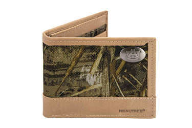 Auburn Tigers Realtree Wallets. Bifold Pass-case. Classic Trifold. Tall Secretary. Realtree Max-5 Pattern. Leather Nylon Combo.