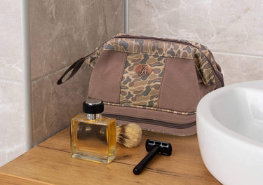 Alabama Crimson Tide Camo Canvas Toiletry Bag. Bama Dopp Kit. - Toiletry Bag For Travel - Dopp Kit For Men - Camo Print Toiletry Bag
