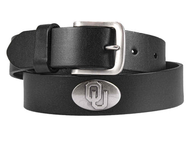 Oklahoma Sooners Men's Collegiate Brown Leather Concho Belt.