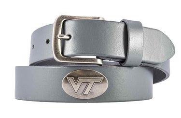 Virginia Tech Hokies Men's Collegiate Brown Leather Concho Belt.
