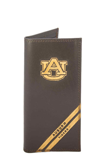 Auburn Tigers Men's Embossed Leather Wallet. Auburn Trifold. Auburn Secretary. Brown Collegiate Wallet. Tigers Athletic Print.